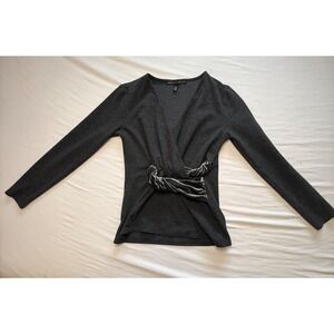 White House Black Market Women's Long Sleeve Top Size XS Charcoal Color